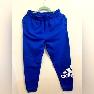 Adidas Blue Sweatpants with Tapered Fit and Elastic Waistband